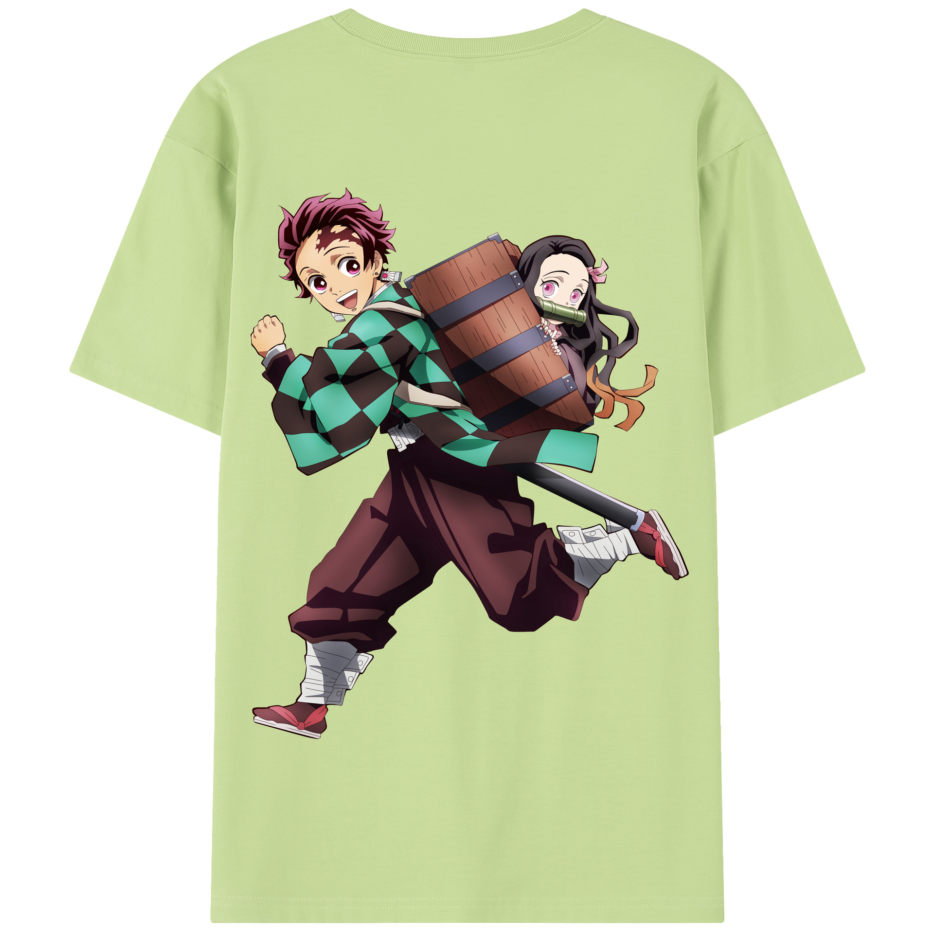 （画像用） 鬼滅の刃 竈門 炭治郎／かまど たんじろう Kamado Tanjirou 綿100％半袖Tシャツ（背面プリント）